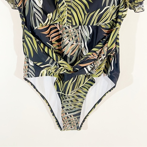 NWOT Shein Multicolored Tropical Safari One Piece Swim Suit - Picture 4 of 11
